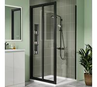 Coral Shower Enclosure Side Panel Matt Black 6mm Glass 1000X1900mm