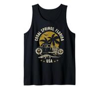 Coral Springs Florida Sunset Hotrod Alligator Design Tank Top