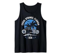 Coral Springs Florida Sunset Hotrod Alligator Design Tank Top
