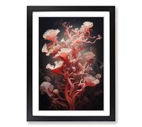 Coral Symbolism Framed Print | A2 Black Framed Wall Art | Ready to Hang | Modern Nature Picture | Living Room Bedroom Lounge Office