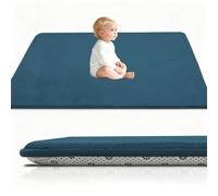 Coral Velvet Baby Play Mat, 3CM Thick Baby Crawling Mat Nursery Rug for Crawling & Playing for Bedroom, Kids Room, Nursery 150 x 180 cm Sky Blue Babies Mats for Floor Play with Non-slip Backing