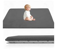 Coral Velvet Baby Play Mat, 3CM Thick Baby Crawling Mat Nursery Rug for Crawling & Playing for Bedroom, Kids Room, Nursery 60 x 110 cm Dark Grey Babies Mats for Floor Play with Non-slip Backing