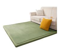 Coral Velvet Baby Play Mat, Anti-Slip Nursery Rug Green Soft Crawling Rugs Mat for Kids, Crawling Mat for Crawling & Playing, Short Pile Area Rugs for Living Room, Bedroom, Kids Room 100 x 100 cm