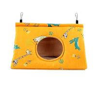 Coral Velvet Hideaway Hut Warm Bird Hammock for Parakeet Lovebird Cockatiels M, Yellow
