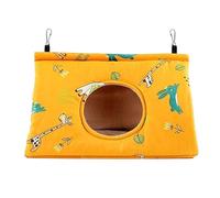 Coral Velvet Hideaway Hut Warm Bird Hammock for Parakeet Lovebird Cockatiels M Yellow