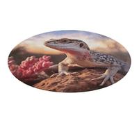 Coral Velvet Round Area Rug 60 * 60cm Modern Welcome Door Mat with Non Slip Backing, White Lizard Floor Mat Stylish Bathroom Rug Washable Indoor Outdoor Carpet for Home Decor