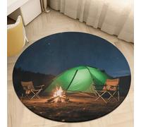 Coral Velvet Round Rug 2.5' Anti Slip TPR Backing Circle Starry Tent Area Rug Quick Dry Plush 0.2 Inch Low Pile Door Mat Senior & Pet Friendly Carpet for Bathroom Kitchen Bedroom Entryway