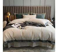 Coral Velvet Three-dimensional Embossed Velvet Four-piece Autumn Solid Color Duvet Cover Warm Milk Velvet Bedding (Color : Color 2, Size : 1.8m) (Color 3 1.8m)