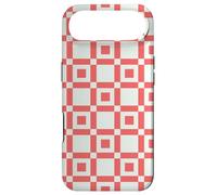 Coral White Red Square Rectangle Grid Minimalistic Pattern Case for iPhone Air