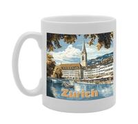 Coralgraph Inc 11oz Dishwasher-Safe Ceramic Mug Featuring Popular Cities & Capitals from Europe and Around The World (Zurich)