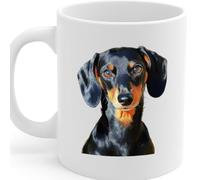 Coralgraph Inc Black and Tan Dachshund Mug - Realistic Dog Portrait Coffee Cup - MG6661
