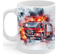 Coralgraph Inc Firefighters Choice Mug - Bold Red Fire Engine in Action with Flames and Smoke - MG6652