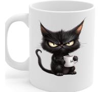 Coralgraph Inc Grumpy Black Cat Coffee Mug - Funny Angry Cat Design - MG6644