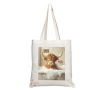 Coralgraph Inc Highland Cow Bubble Bath Canvas Tote Bag - 42x38cm Long Handle - Durable Canvas Material - TB2232