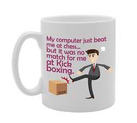Coralgraph Inc MG2330 My Computer Just Beat at Chess But It was No Match for Me at Kick Boxing Novelty Gift Printed Tea Coffee Ceramic Mug