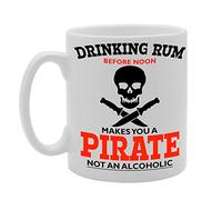 Coralgraph Inc MG318 Drinking Rum Before NOON Makes You Pirate NOT an Alcoholic Novelty Gift Printed Tea Coffee Ceramic Mug