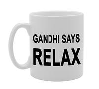 Coralgraph Inc MG323 Gandhi SAYS Relax Novelty Gift Printed Tea Coffee Ceramic Mug