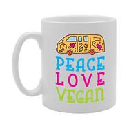 Coralgraph Inc MG3432 Peace Love Vegan Novelty Gift Printed Tea Coffee Ceramic Mug