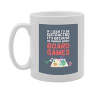 Coralgraph Inc MG3488 If I Seem to Be Distracted It's Because I'm Thinking About Board Games Novelty Gift Printed Tea Coffee Ceramic Mug