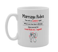 Coralgraph Inc MG3615 Marriage Rules The Wife is Always Right Novelty Gift Printed Tea Coffee Ceramic Mug