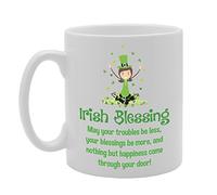 Coralgraph Inc MG3672 Irish Blessing May Your Troubles Be Less, Your Blessing Be More Novelty Gift Printed Tea Coffee Ceramic Mug