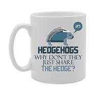 Coralgraph Inc MG3826 Slogan - Hedgehogs Why Don't They Just Share The Hedge? Novelty Gift Printed Tea Coffee Ceramic Mug