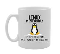 Coralgraph Inc MG3860 Geeky - Linux is User Friendly It's Just Very Picky About Who Its Frient are Novelty Gift Printed Tea Coffee Ceramic Mug