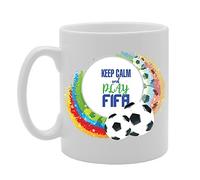 Coralgraph Inc MG3863 Geeky - Keep Calm and Play FIFA Novelty Gift Printed Tea Coffee Ceramic Mug