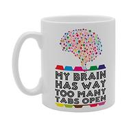 Coralgraph Inc MG4021 My Brain Has Way Too Many Tabs Open Novelty Gift Printed Tea Coffee Ceramic Mug