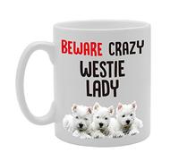 Coralgraph Inc MG4203 Beware Crazy Westie Lady Novelty Gift Printed Tea Coffee Cermic Mug