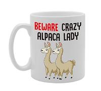 Coralgraph Inc MG4300 Beware Crazy Alpaca Lady Novelty Gift Printed Tea Coffee Cermic Mug