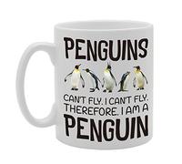 Coralgraph Inc MG4305 Penguins Can't Fly. I Can't Fly. Therefore. I Am A Penguin Novelty Gift Printed Tea Coffee Ceramic Mug