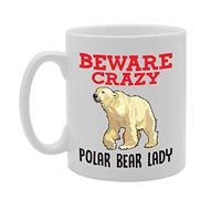 Coralgraph Inc MG4361 Beware Crazy Polar Bear Lady Novelty Gift Printed Tea Coffee Ceramic Mug