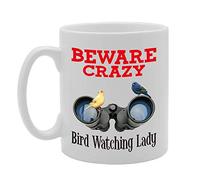 Coralgraph Inc MG4398 Beware Crazy Bird Watching Lady Novelty Gift Printed Tea Coffee Ceramic Mug