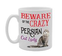 Coralgraph Inc MG4512 Beware! of The Crazy Persian Cat Lady Novelty Gift Printed Tea Coffee Ceramic Mug