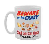 Coralgraph Inc MG5039 Beware of The Crazy Shell and Sea Glass Collector Novelty Gift Printed Tea Coffee Ceramic Mug