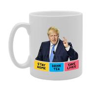 Coralgraph Inc MG5244 Boris Johnson Stay Home Drink Tea Save Lives Novelty Gift Printed Tea Coffee Ceramic Mug