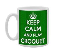 Coralgraph Inc MG554 Keep Calm and Play Croquet Novelty Gift Printed Tea Coffee Ceramic Mug