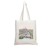 Coralgraph Inc Natural Reusable Shopping Souvenir Tote Bag Featuring Popular Cities and Capitals from Europe and Around the World (Frankfurt)
