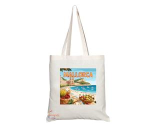 Coralgraph Inc - Natural Reusable Souvenir Tote Bag Featuring Various Countries and Destinations (Mallorca TB2010)