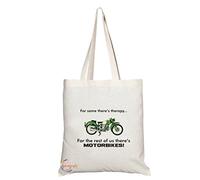 Coralgraph Inc TB042 For Some There’s Therapy. For The Rest of us there’s MOTORBIKES! Novelty Present Gift Printed Eco-Friendly Stylish Long Handled Tote Shoulder Bag