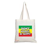 Coralgraph Inc TB065 DON’T WORRY BE HAPPY! Novelty Present Gift Printed Eco-Friendly Stylish Long Handled Tote Shoulder Bag
