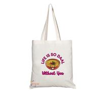 Coralgraph Inc TB1237 Life is so Daal without You Novelty Present Gift Printed Eco-Friendly Stylish Long Handled Tote Shoulder Bag