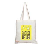 Coralgraph Inc TB154 ALWAYS LOOK ON THE BRIGHT SIDE OF LIFE Novelty Present Gift Printed Eco-Friendly Stylish Long Handled Tote Shoulder Bag