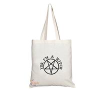 Coralgraph Inc TB192 YES, I'M A WITCH Novelty Present Gift Printed Eco-Friendly Stylish Long Handled Tote Shoulder Bag
