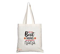 Coralgraph Inc TB247 Only The Best Mums Get Promoted To Nana Novelty Present Gift Printed Eco-Friendly Stylish Long Handled Tote Shoulder Bag