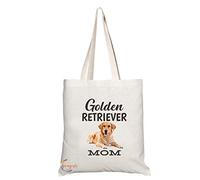 Coralgraph Inc TB584 Golden RETRIEVER MOM Novelty Present Gift Printed Eco-Friendly Stylish Long Handled Tote Shoulder Bag