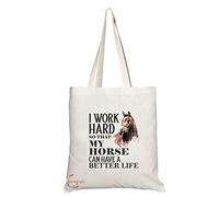 Coralgraph Inc TB786 I Work Hard So My Horse Can Have A Better Life Novelty Present Gift Printed Eco-Friendly Stylish Long Handled Tote Shoulder Bag