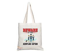 Coralgraph Inc TB827 Beware of the Aeroplane Captain Novelty Present Gift Printed Eco-Friendly Stylish Long Handled Tote Shoulder Bag
