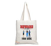 Coralgraph Inc TB859 Beware of the Tour Guide Novelty Present Gift Printed Eco-Friendly Stylish Long Handled Tote Shoulder Bag